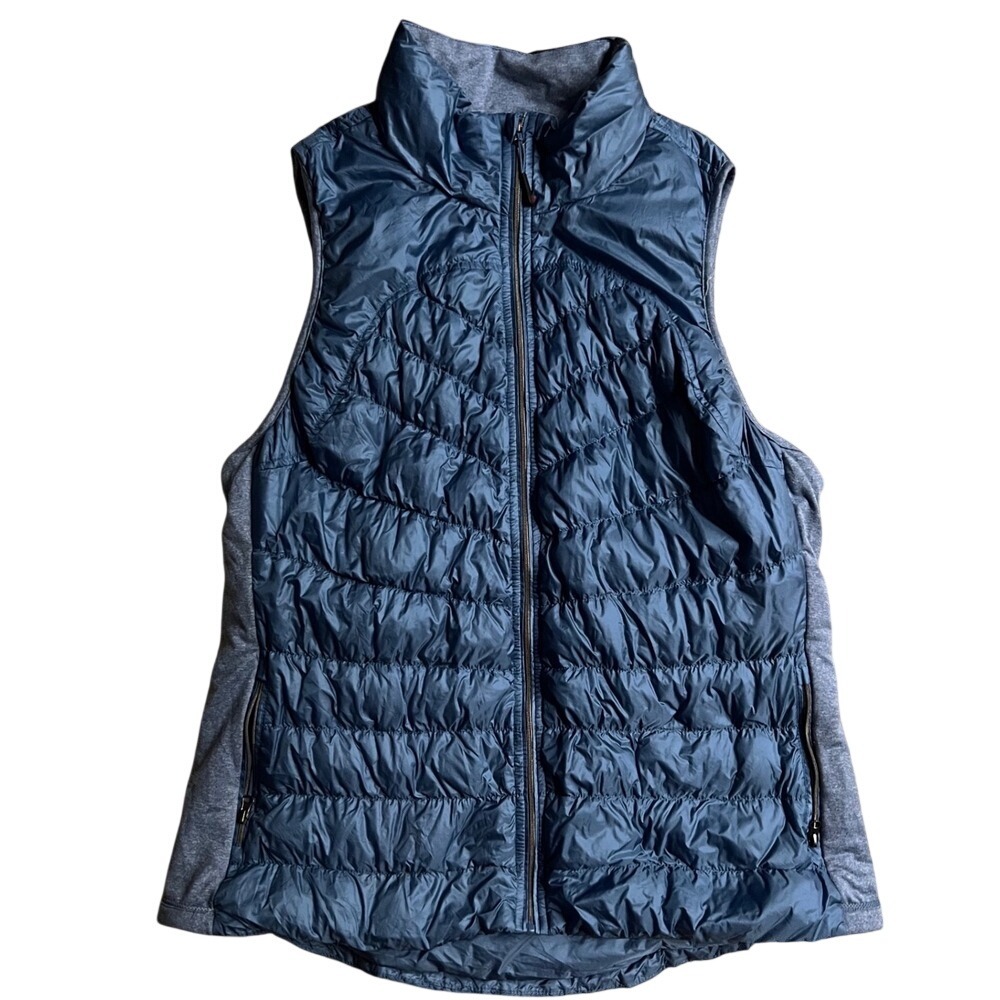 Tangerine Women XL Warm Indigo Blue Quilted Duck Down Puffer Vest FW9737C840